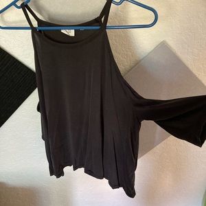 black off the shoulder crop top